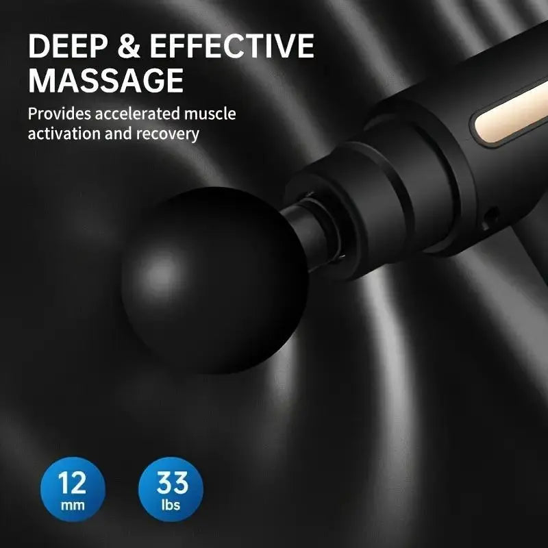 Electric Massage Machine with Replacement Heads, 1 Set Portable Handheld Comfort Muscle Massage Gun,Home Portable USB Rechargeable 6-Speed Body MassageGun,Back Pain Relief Post-Workout Relaxation Black Massager Gift