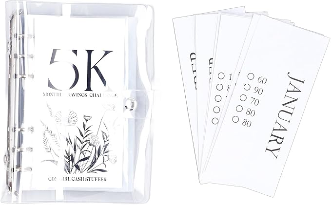 A6 12 Month Money Saving Challenge Binder, 3 Count(2.5K,5K,10K)Money Saving Budget Binder with Cash Envelopes, Savings Challenges Book for Home Office, 2026 New year Valentine's Day Gift