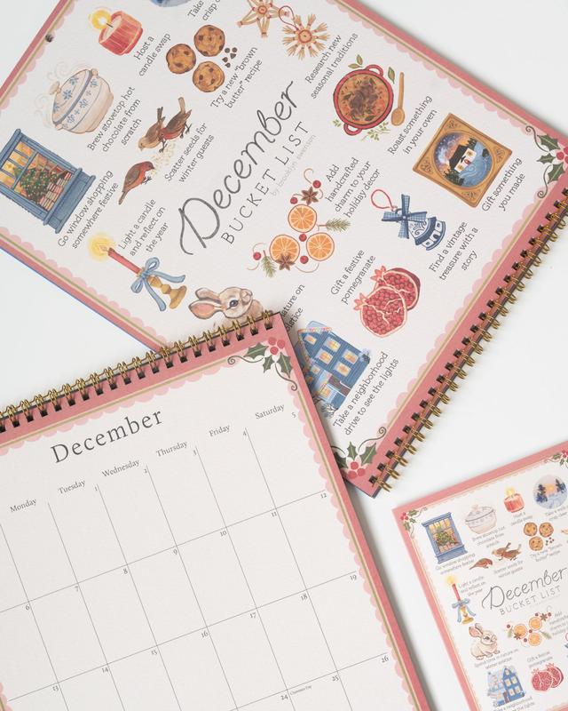 Brooklyn Swenson 2026 Bucket List Calendar Spiral Bound Art Planner Notebook 9x24 Uncoated Matte Cardstock Monthly Budget Planner