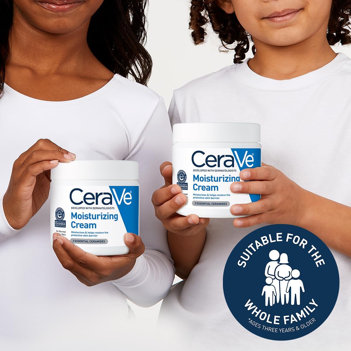 CeraVe Moisturizing Cream, Body and Face Moisturizer for Dry Skin, Body Cream Daily Moisturizer, Oil-Free, Fragrance Free, Non-Comedogenic, 19 Ounce