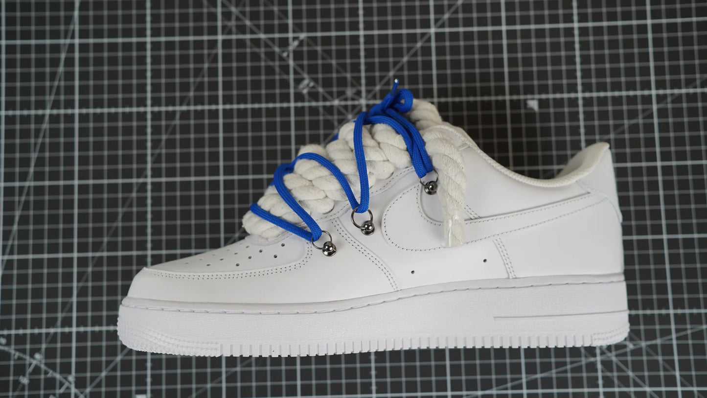 Custom Nike AF1 Weiß"ROPE LACES"Ocean