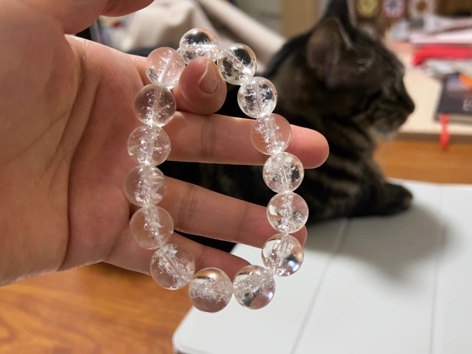 Rainbow Crystal Bracelet, Himalayan Crystal Bead Bracelet, Rainbow Clear Quartz Brahma Astral, Blessings, Energy & Good Fortune