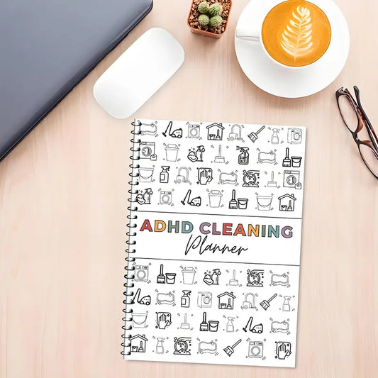 【ADHD Cleaning Planner 2026】 A4 Size Daily Schedule & Checklist Notebook for Home Office & Dorm Use Durable Cover Smooth Pages Office Stationery Essential - Plannerbook