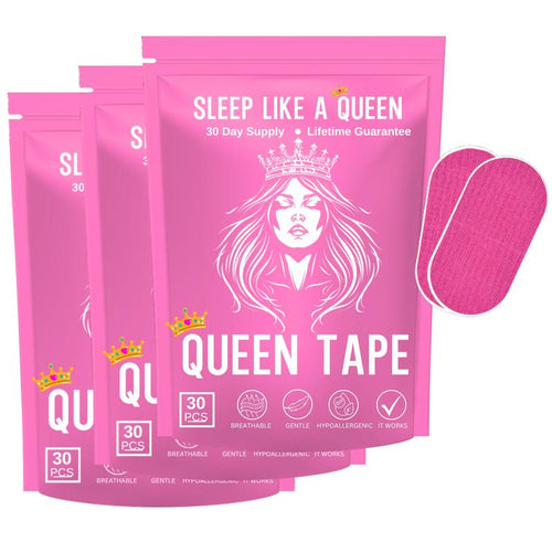 Queen Mouth Tape - 3 month supply mouth tape, pink, gentle, adhesion, 30 Strips, sports accessories