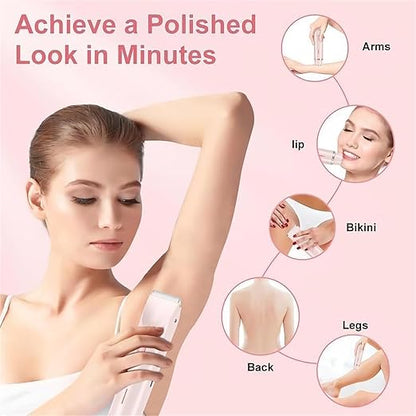 Electric Razor for Women, Rechargeable Hair Remover, Portable and Safe Lady Razor, 2 in 1 Double-Headed Waterproof Wet and Dry, Electric Bikini Trimmer for Women