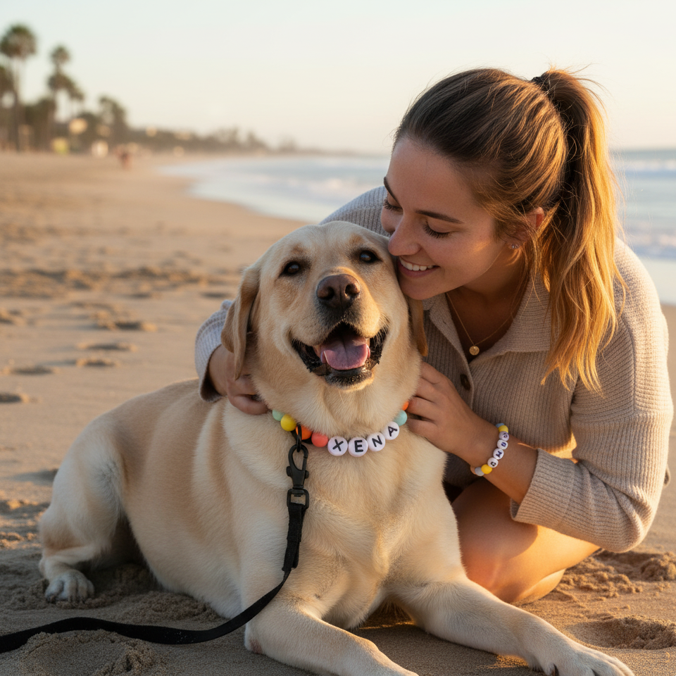 Tears of the Rainbow- Personalization BFF Dog Collar+ Free Matching Bracelet