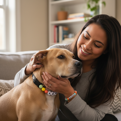 Tears of the Rainbow- Personalization BFF Dog Collar+ Free Matching Bracelet