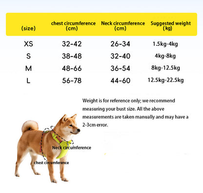 Dog leash and harness set, anti-escape and breathable, suitable for small and medium-sized dogs, with an extendable leash.