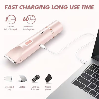 Electric Razor for Women, Rechargeable Hair Remover, Portable and Safe Lady Razor, 2 in 1 Double-Headed Waterproof Wet and Dry, Electric Bikini Trimmer for Women