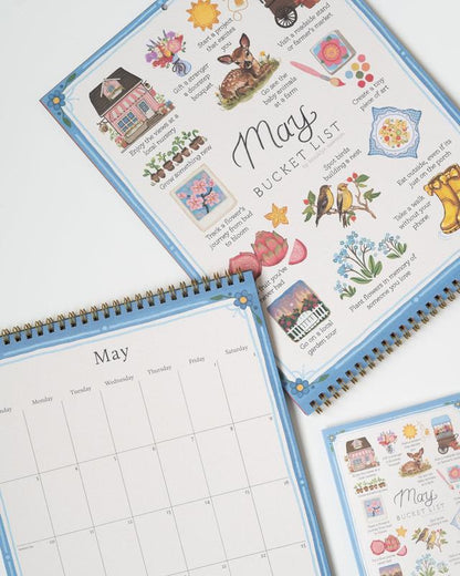 Brooklyn Swenson 2026 Bucket List Calendar Spiral Bound Art Planner Notebook 9x24 Uncoated Matte Cardstock Monthly Budget Planner