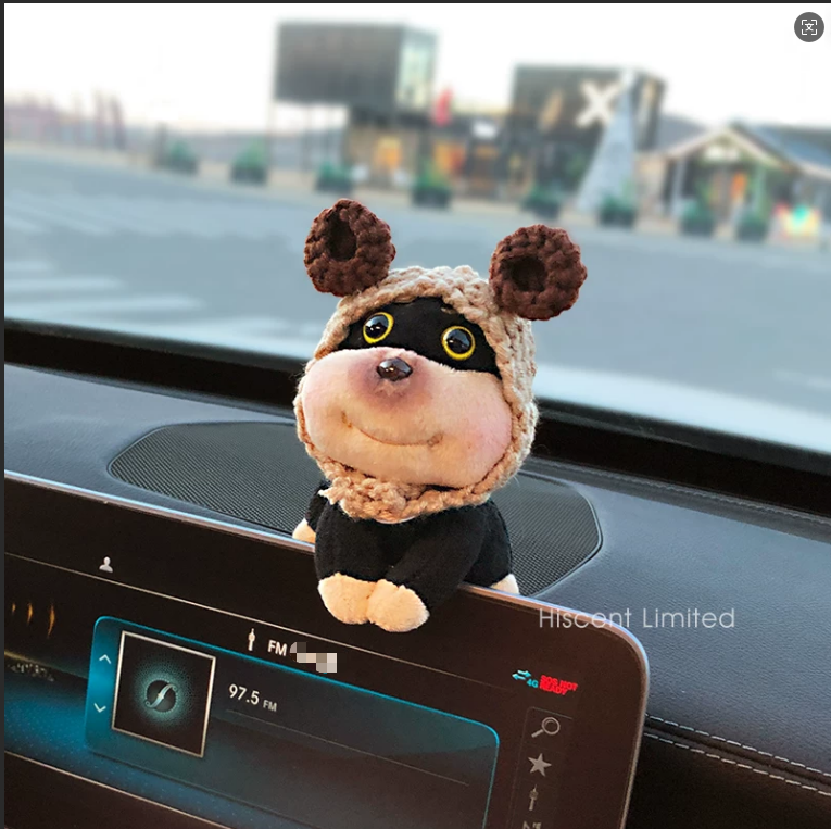 Bee-Dog Plush Dashboard Doll - Car Center Console & Screen Lying Ornament