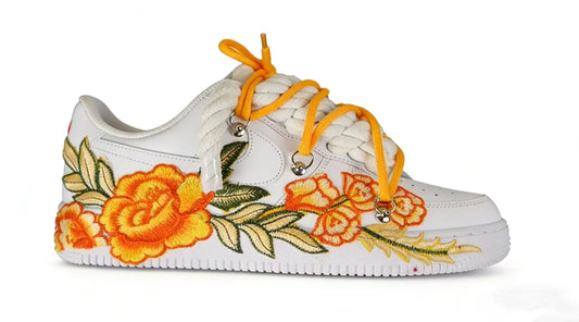 Custom   Nike   AF1   Weiß   “ROPE   LACES”   Sunrise