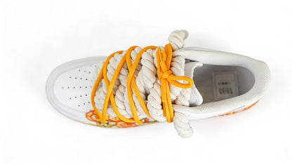 Custom   Nike   AF1   Weiß   “ROPE   LACES”   Sunrise