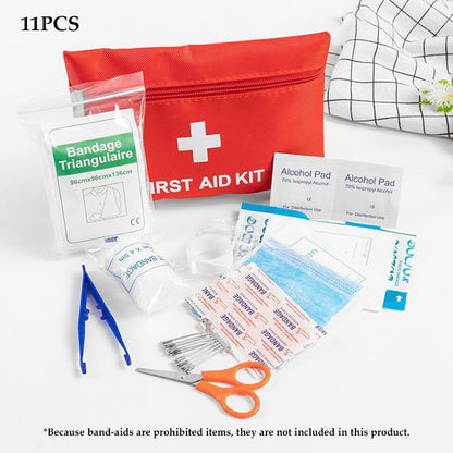 Small first-aid kit. Very suitable for use in cars, homes, offices, travel, outdoor camping, hiking, etc. Mini first-aid set.