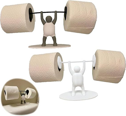 Funny 3D Printing Toilet Roll Holder for Bathroom Barbell Barbell Toilet Roll Holder Funny Bathroom Decor for Home Kitchen Gym