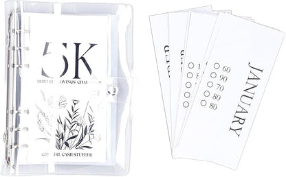 A6 12 Month Money Saving Challenge Binder, 3 Count(2.5K,5K,10K)Money Saving Budget Binder with Cash Envelopes, Savings Challenges Book for Home Office, 2026 New year Valentine's Day Gift