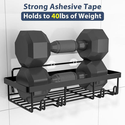 5 Pack Shower Caddy Organizer Rack Shelf for Inside Shower, Adhesive Bathroom Wall Storage Basket Rustproof Stainless Steel Shampoo Holder, Bathroom Accessory Decor Set