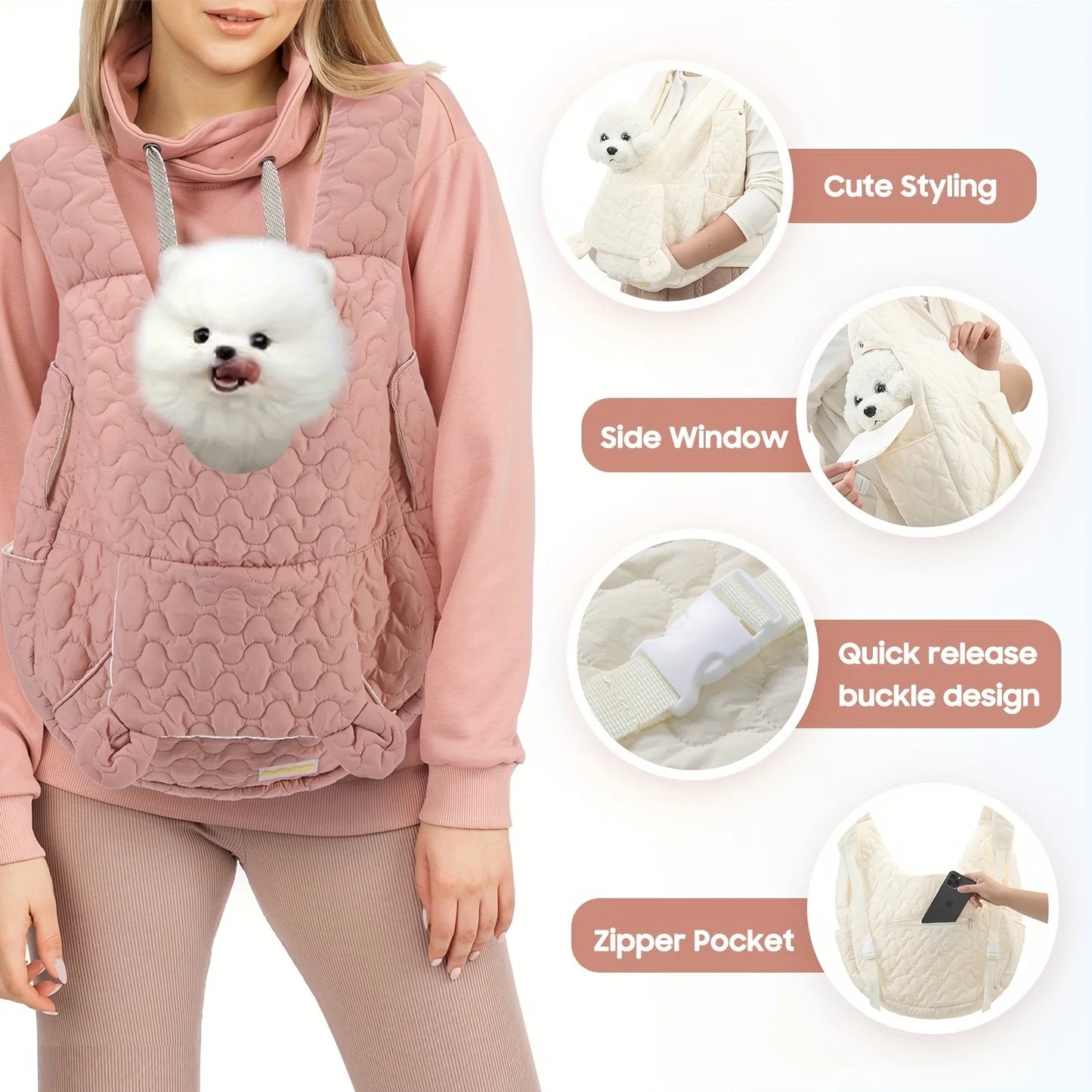 Portable Pet Backpack, Made of Comfortable And Breathable Fabric, Suitable for Outdoor Travel with Cats/Dogs, Designed for Medium to Small Cats/Dogs