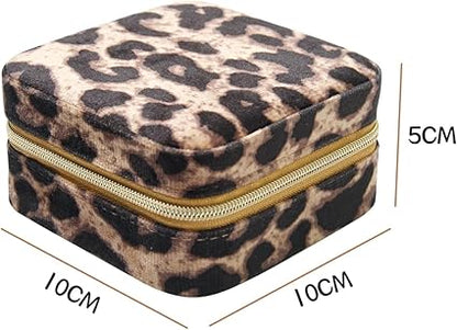Travel Jewelery Case,Travel Essentials for Women Small Jewelry Box,Birthday Gifts for Women Bridesmaid Gifts Graduation Gifts for Girls Girlfriend Mom Wife Leopard