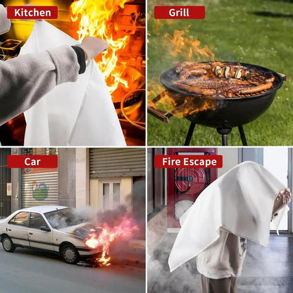 4Pack-Prepared Hero Emergency Fire Blanket -Fire Suppression Blanket for Kitchen, 40" x 40"Fiberglass Fire Blanket for House Rapid FireSuppression,Flame Retardant Protection andHeat Insulation Designed, for Kitchen,Fireplace,Grill, BBQ