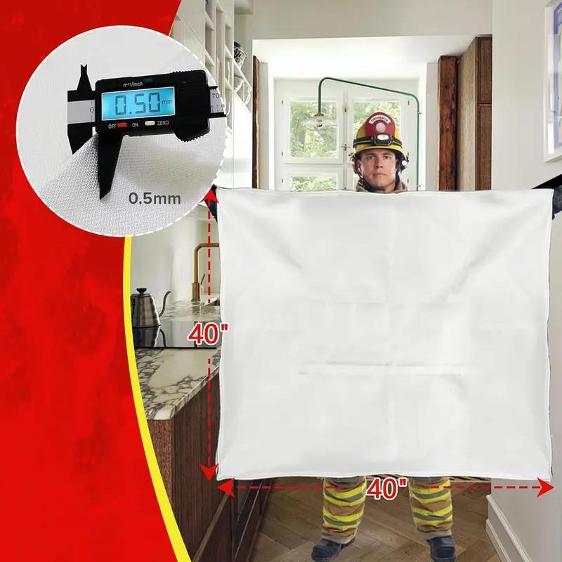 4Pack-Prepared Hero Emergency Fire Blanket -Fire Suppression Blanket for Kitchen, 40" x 40"Fiberglass Fire Blanket for House Rapid FireSuppression,Flame Retardant Protection andHeat Insulation Designed, for Kitchen,Fireplace,Grill, BBQ