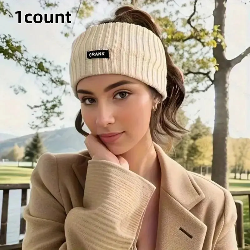 Women's Soft Elastic Hairband, Winter Warm Ear Cover, Comfortable Fit Plain Headband, Fashionable Daily & Formal Use