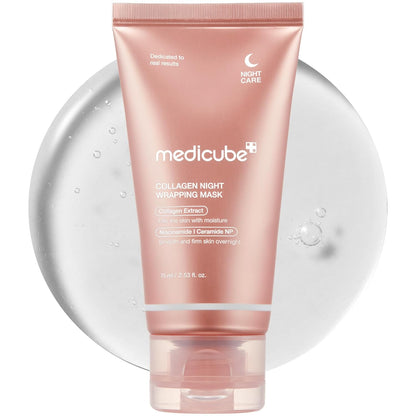 medicube Wrapping Mask PDRN Caffeine Overnight Peel Off Facial Mask | Firming, Depuffing & Hydration | Caffeine, Collagen For Refined, Glass Skin & Face Contour Support |  2.53 fl.oz