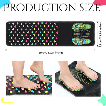 Foot Massage Mat Reflexology Walk Stone Road Foot Massage Acupoint Mat for Acupressure Relaxes for Long Sitting Elderly Students and Office Workers