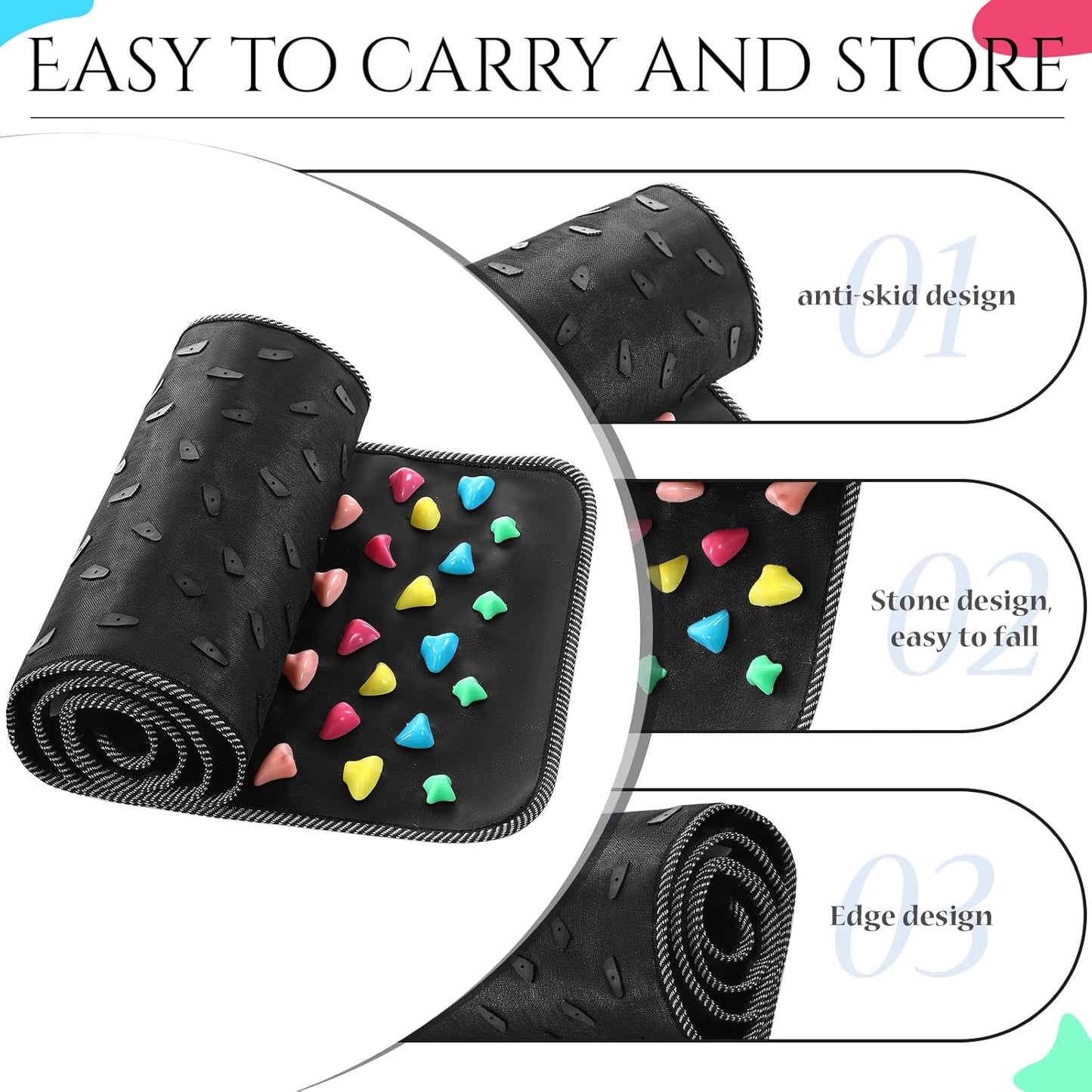 Foot Massage Mat Reflexology Walk Stone Road Foot Massage Acupoint Mat for Acupressure Relaxes for Long Sitting Elderly Students and Office Workers