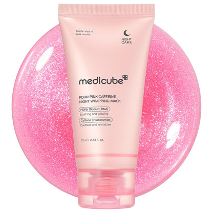 medicube Wrapping Mask PDRN Caffeine Overnight Peel Off Facial Mask | Firming, Depuffing & Hydration | Caffeine, Collagen For Refined, Glass Skin & Face Contour Support |  2.53 fl.oz