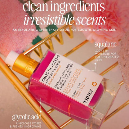 Smooth Legend After Shave Serum – Calms Irritation and Redness – Brightens and Smooths Skin on Legs, Underarms & Pubic Area – Lightweight, Fast-Absorbing Formula for Radiant Skin