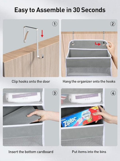 Over-the-Door Organizer | Hanging Storage Bag for Bedroom/Bathroom/Apartments/Dorms | Premium Non-Woven | No Tools | Back to School Must Hav