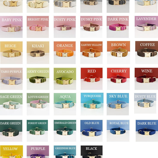 Velvet Collection Custom-Made Cat and Dog Collars