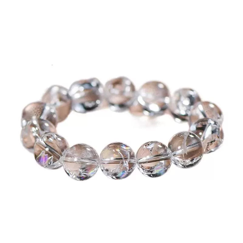 Rainbow Crystal Bracelet, Himalayan Crystal Bead Bracelet, Rainbow Clear Quartz Brahma Astral, Blessings, Energy & Good Fortune