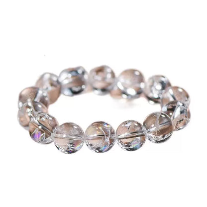 Rainbow Crystal Bracelet, Himalayan Crystal Bead Bracelet, Rainbow Clear Quartz Brahma Astral, Blessings, Energy & Good Fortune