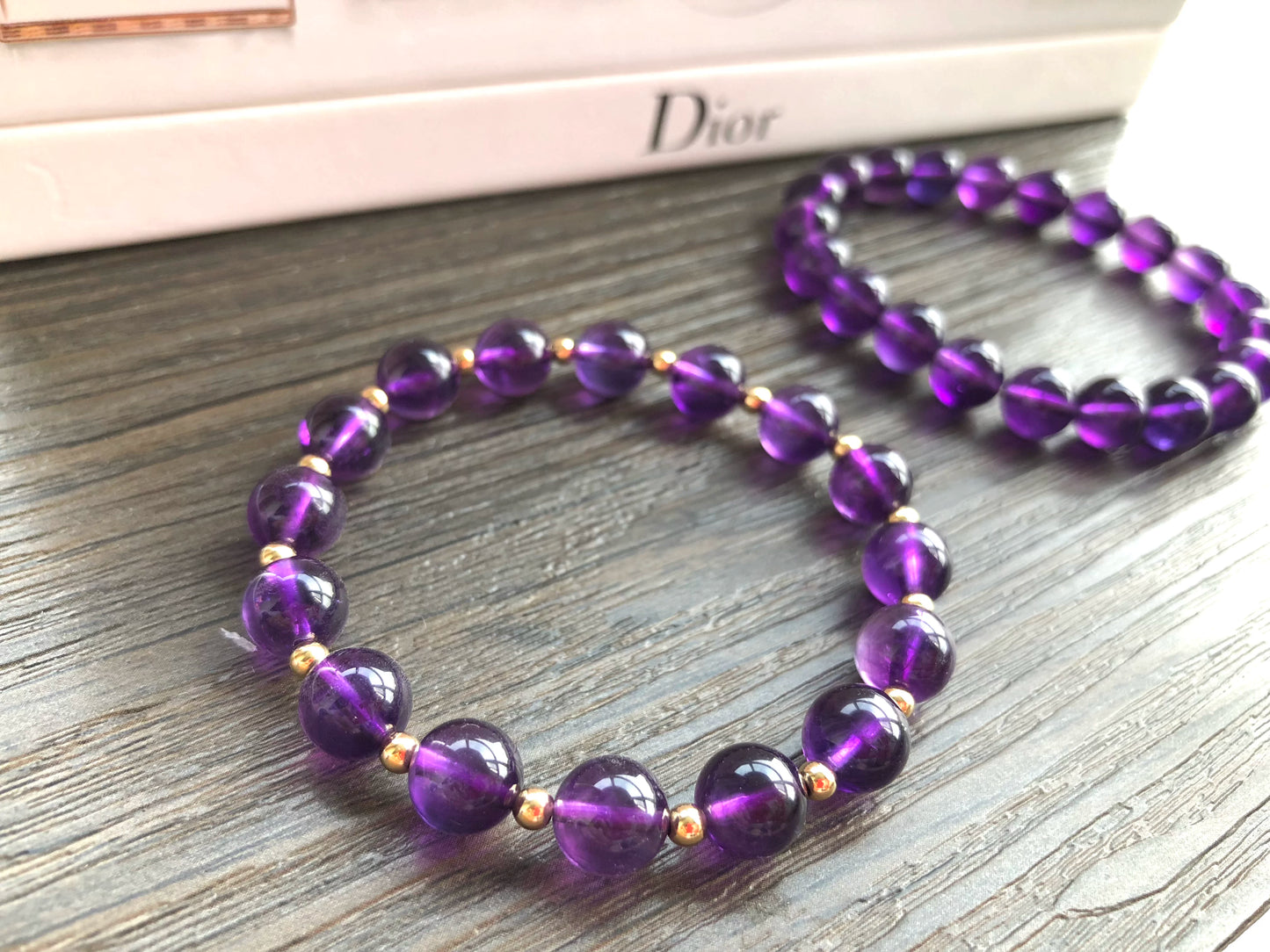 Natural Amethyst Bracelet Wealth-Attracting, Fortune-Gathering, Healing Bracelet,Bead Size: 10mm