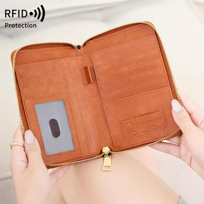 MIYIN RFID Shielded Passport Holder, Multifunctional Travel Wallet with Card Slot, ID Window, Wristband, Zip Closure, Large Capacity