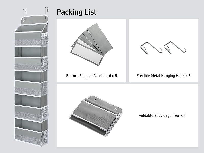 Over-the-Door Organizer | Hanging Storage Bag for Bedroom/Bathroom/Apartments/Dorms | Premium Non-Woven | No Tools | Back to School Must Hav