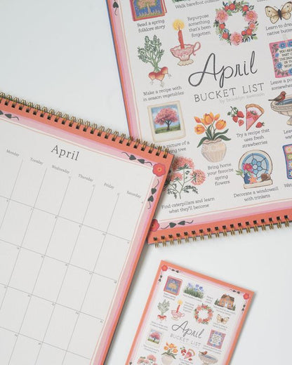 Brooklyn Swenson 2026 Bucket List Calendar Spiral Bound Art Planner Notebook 9x24 Uncoated Matte Cardstock Monthly Budget Planner