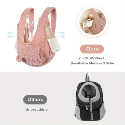 Portable Pet Backpack, Made of Comfortable And Breathable Fabric, Suitable for Outdoor Travel with Cats/Dogs, Designed for Medium to Small Cats/Dogs