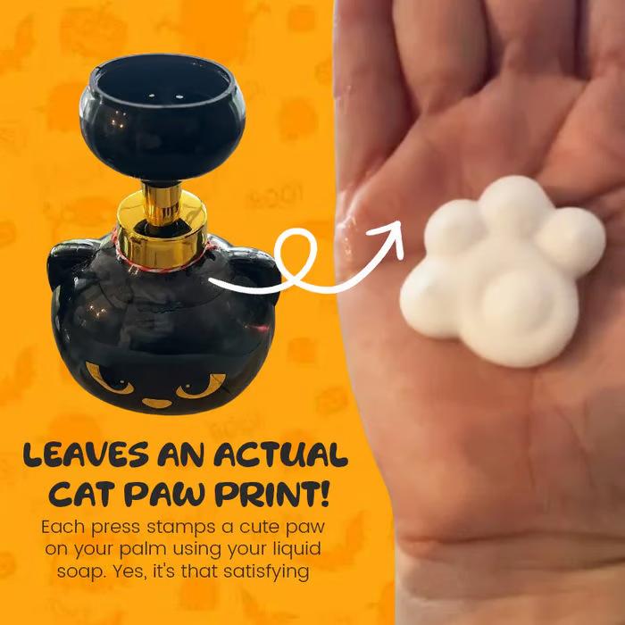 PawPrint Magic, Press to Create Paw-Shaped Foam,Cute Cat Paw Foaming Soap Dispenser, 300ml Refillable Hand Soap Pump, Aesthetic Bathroom & Home Decor, Fun Kids Gift