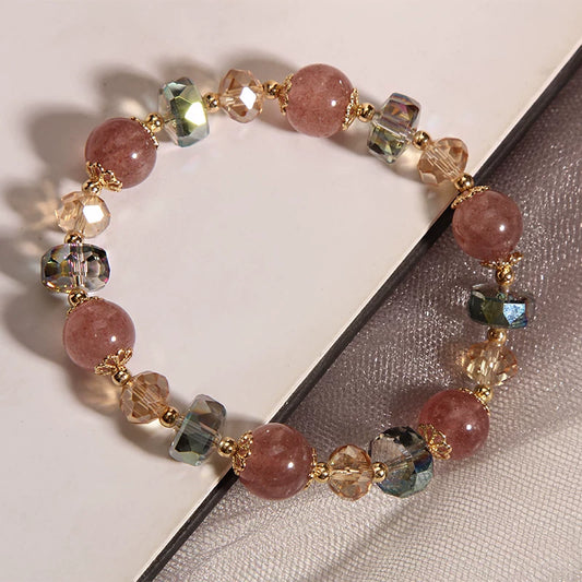 Seasonal New Arrivals: Crystal Bracelets Strawberry Quartz Bracelet, Rose Quartz Bracelet Attract love luck and blessings Simple and stylish bracelets Perfect for any occasion