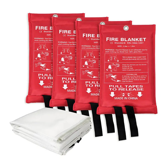 4Pack-Prepared Hero Emergency Fire Blanket -Fire Suppression Blanket for Kitchen, 40" x 40"Fiberglass Fire Blanket for House Rapid FireSuppression,Flame Retardant Protection andHeat Insulation Designed, for Kitchen,Fireplace,Grill, BBQ