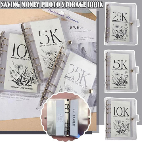 A6 12 Month Money Saving Challenge Binder, 3 Count(2.5K,5K,10K)Money Saving Budget Binder with Cash Envelopes, Savings Challenges Book for Home Office, 2026 New year Valentine's Day Gift