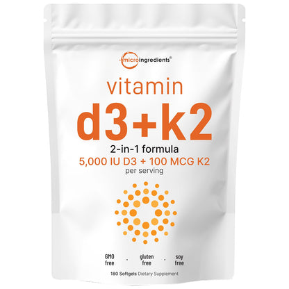 Micro Ingredients Vitamin D3 K2 Softgels 5000IU