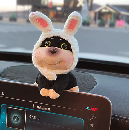 Bee-Dog Plush Dashboard Doll - Car Center Console & Screen Lying Ornament